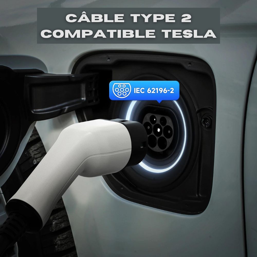 Chargeur mobile voiture électrique 3,5kW - 8A à 16A – Type 2 - Prise Domestique