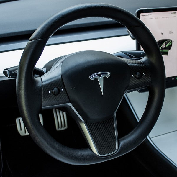 Inserts Volant Carbone pour Tesla Model 3 et Y