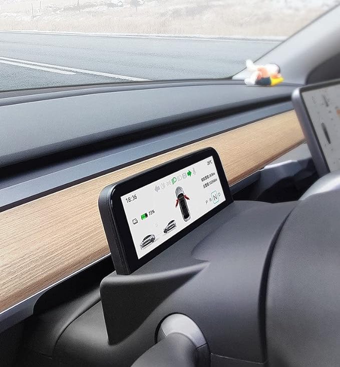 Aramox Tableau de Bord Rond, écran HUD de Voiture Rond 800 X 640, écran  LCD, Compteur de Vitesse Numérique Compatible avec Tesla Model 3 Y, écran  HUD