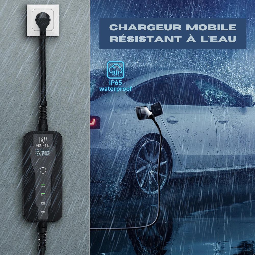 Chargeur EV portable IP65 pour voitures électriques